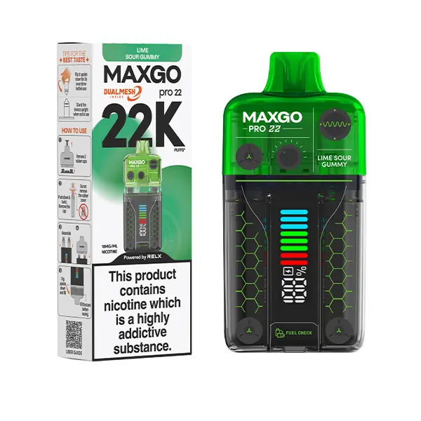 Lime Sour Gummy RELX MaxGO Pro 22K Disposable Vape Kit 